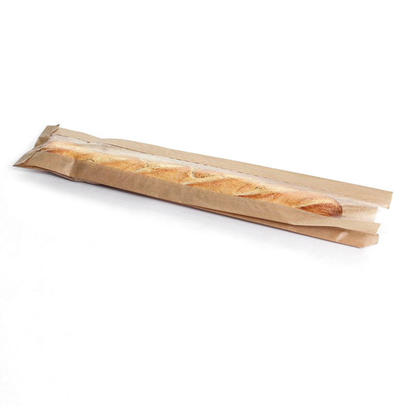 Busta di carta con finestra per pane, piena 