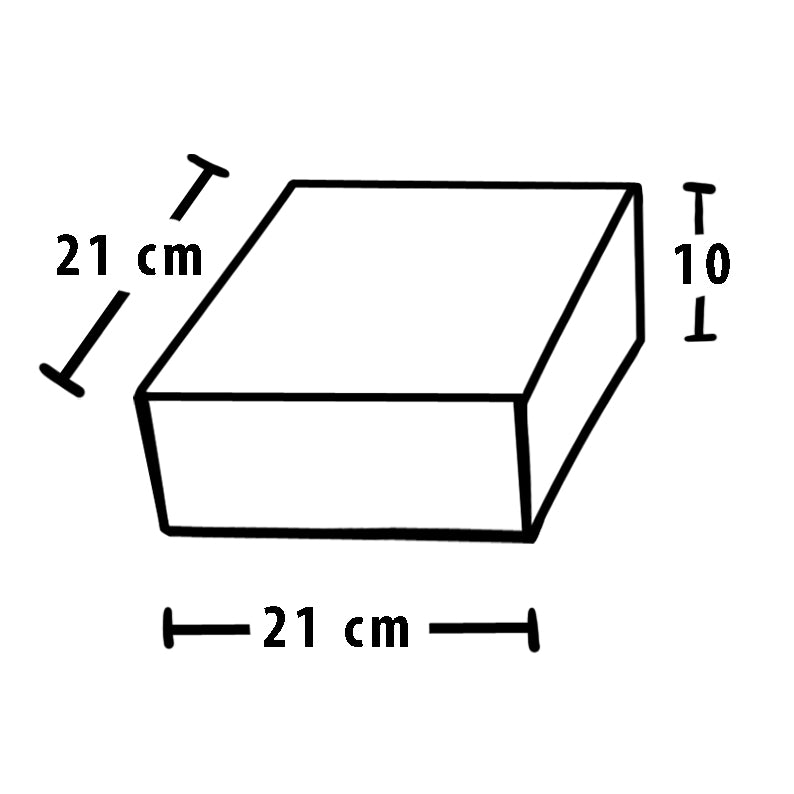 Disegno con misure di scatola 