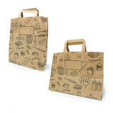 Shopper di carta, color avana con disegni neri, due diversi formati 