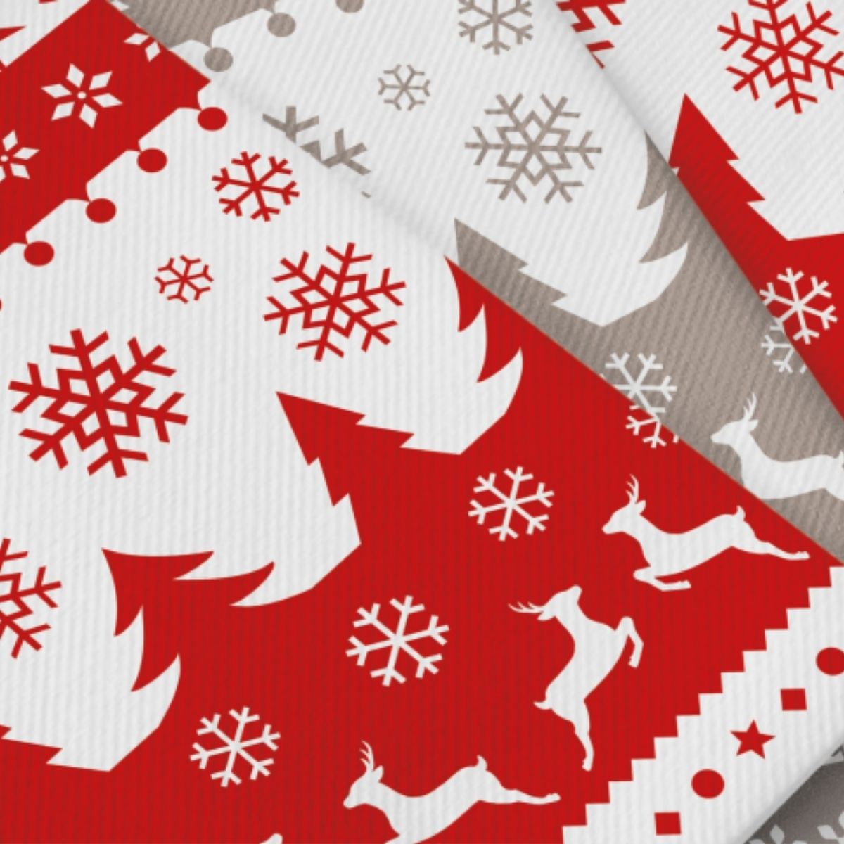 Dettaglio carte natalizie bianco e rosse 