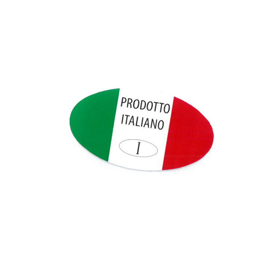 Etichetta con bandiera italiana, made in italy