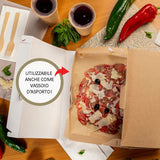 100 pz Scatola pizza avana con manico € 0,42 Cad + Iva