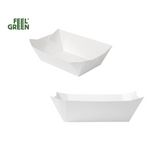 Barchetta in cartoncino bianca vista da due prospettive