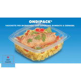 Vaschetta per microonde con coperchio bombato a cerniera piena dicibo 