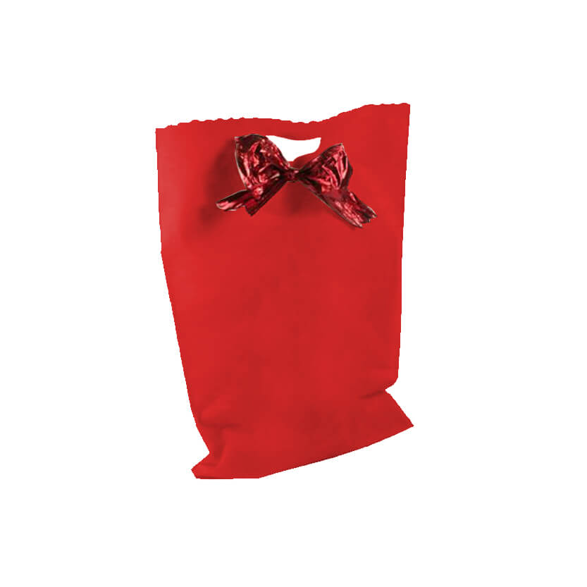 Busta rossa con fiocco metallizzato