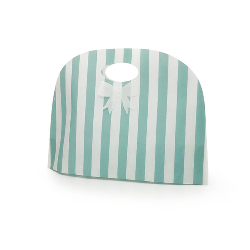 Busta porta colomba pasquale, a righe verticali bianco e verde acqua 