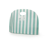 Busta porta colomba pasquale, a righe verticali bianco e verde acqua 