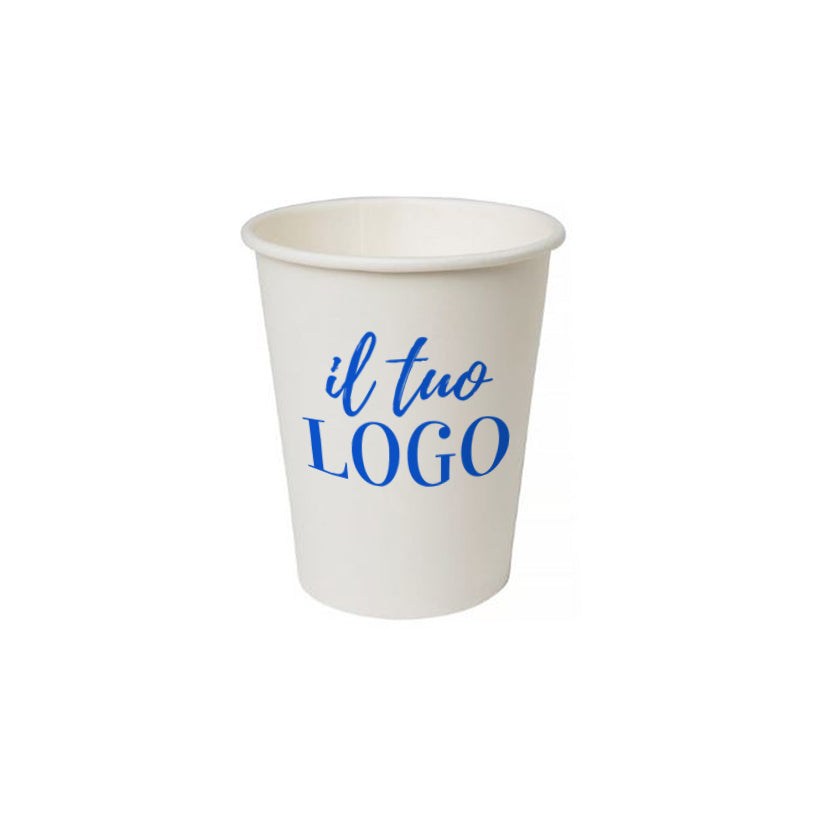 Bicchiere di carta monouso con il tuo logo 