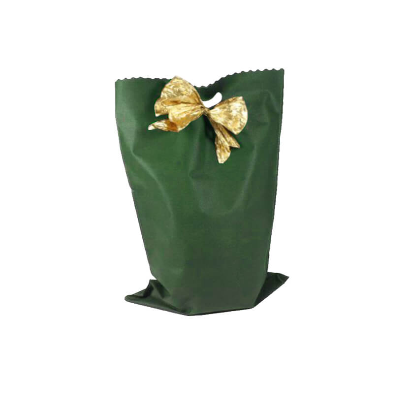 Busta verde con fiocco dorato 