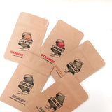 Buste avana con zip personalizzate e stese