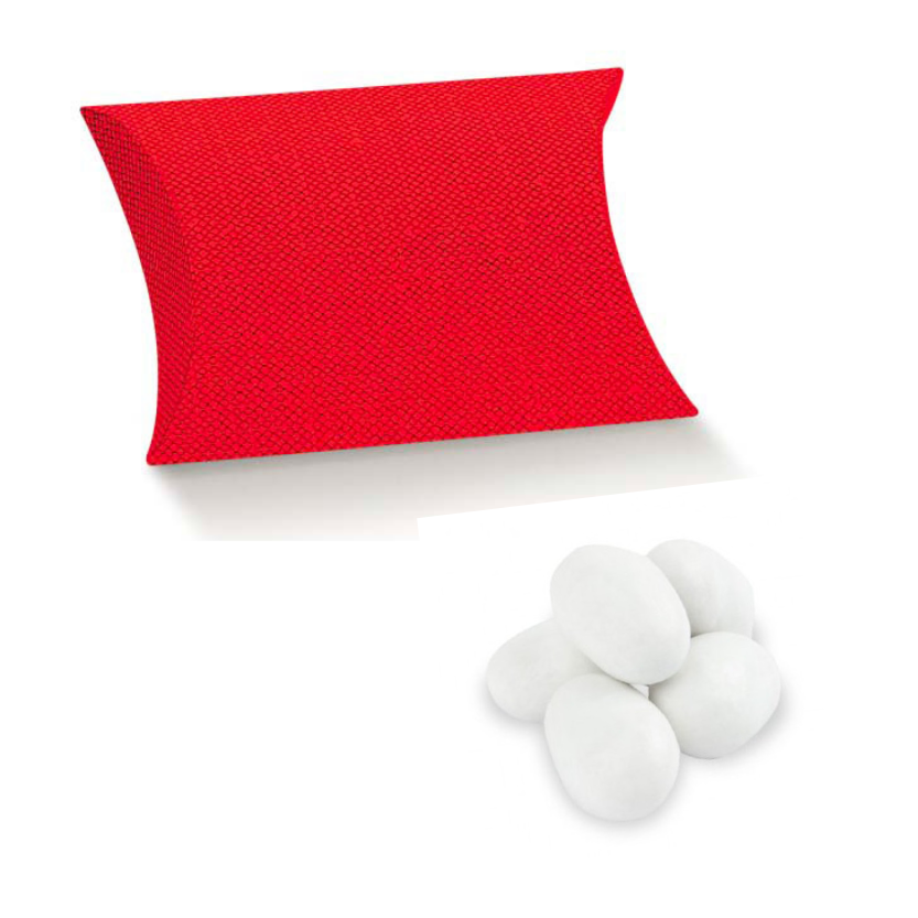 porta confetti rosso e confetti 