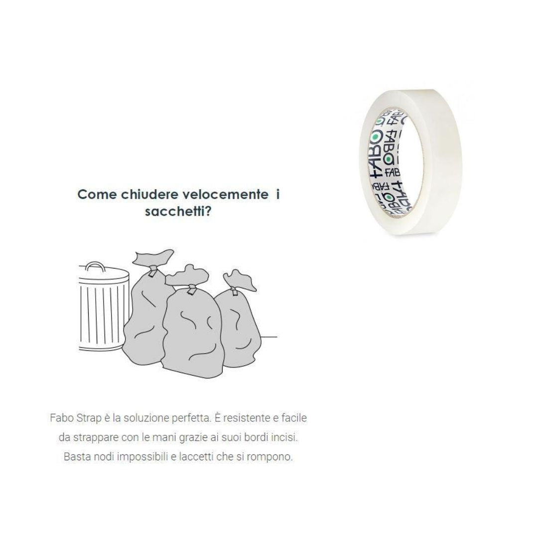 Nastro per sacchetti mostrato nel suo utilizzo