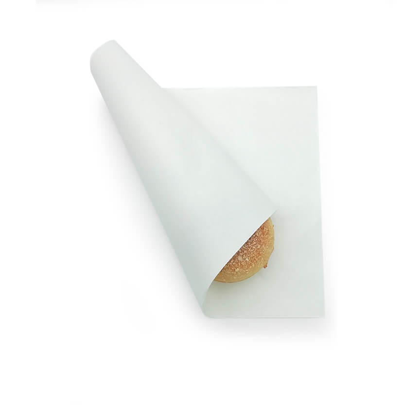 Carta bianca alimentare politenata che avvolge panino