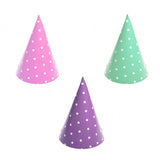 Coni da festa colorati con pois bianchi