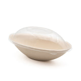 Ciotola  carta color vana con coperchio cupola trasparente, vuota