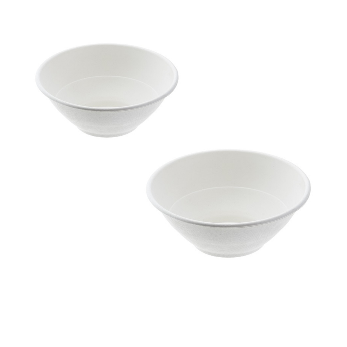 Ciotole di plastica bianca, due vuote