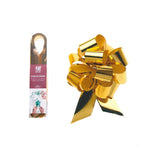 Coccarda dorata nella sua confezione e aperta 