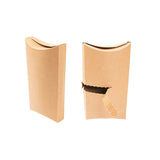 Contenitore per tacos di cartone color avana chiuso e con strappo 