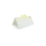 Segnaposto di carta bianco con decori color oro