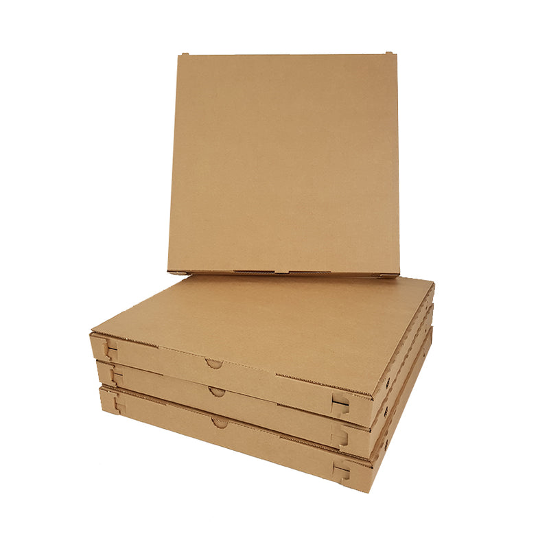 Scatole per pizza color avana chiuse