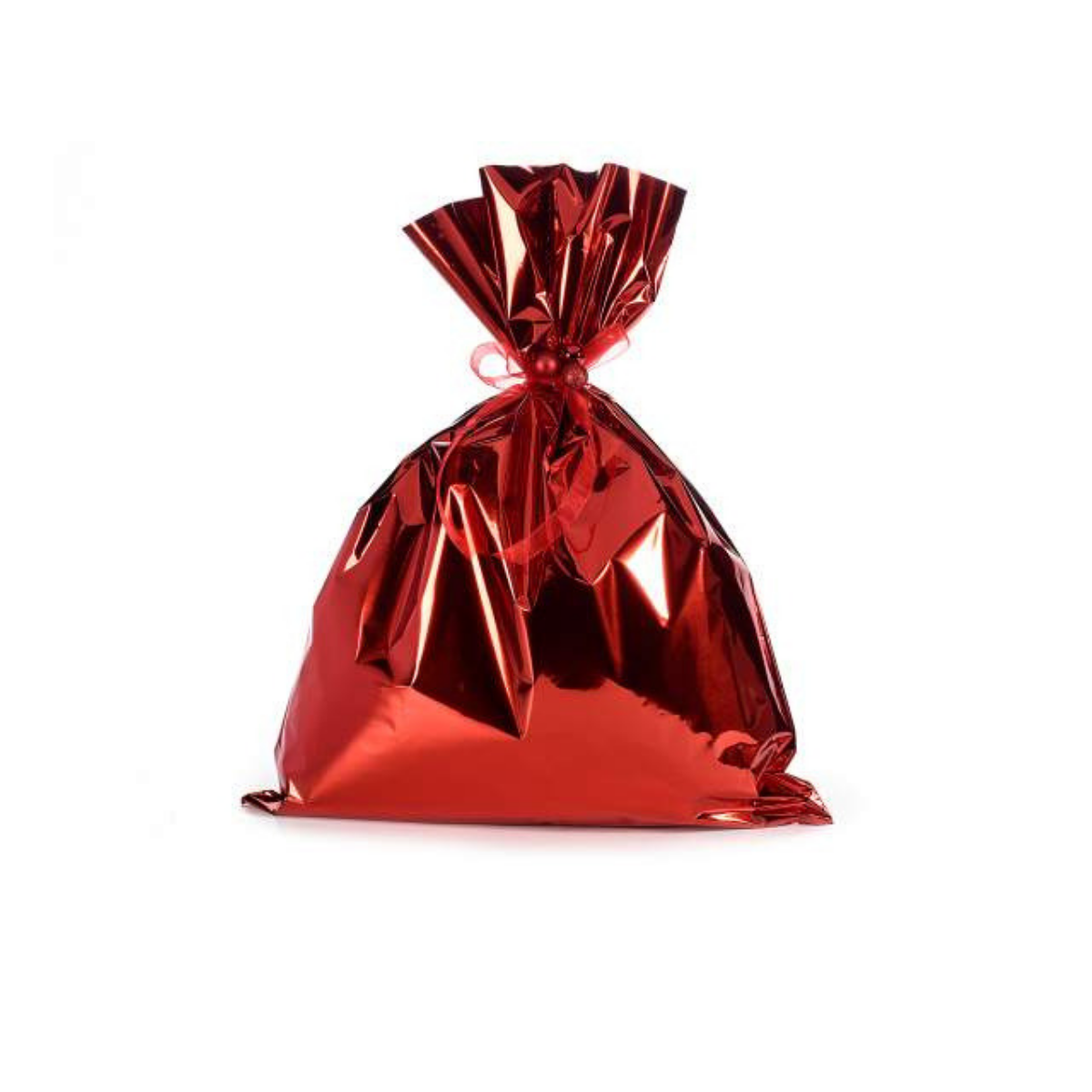 Busta da regalo rosso metallizzata piena 