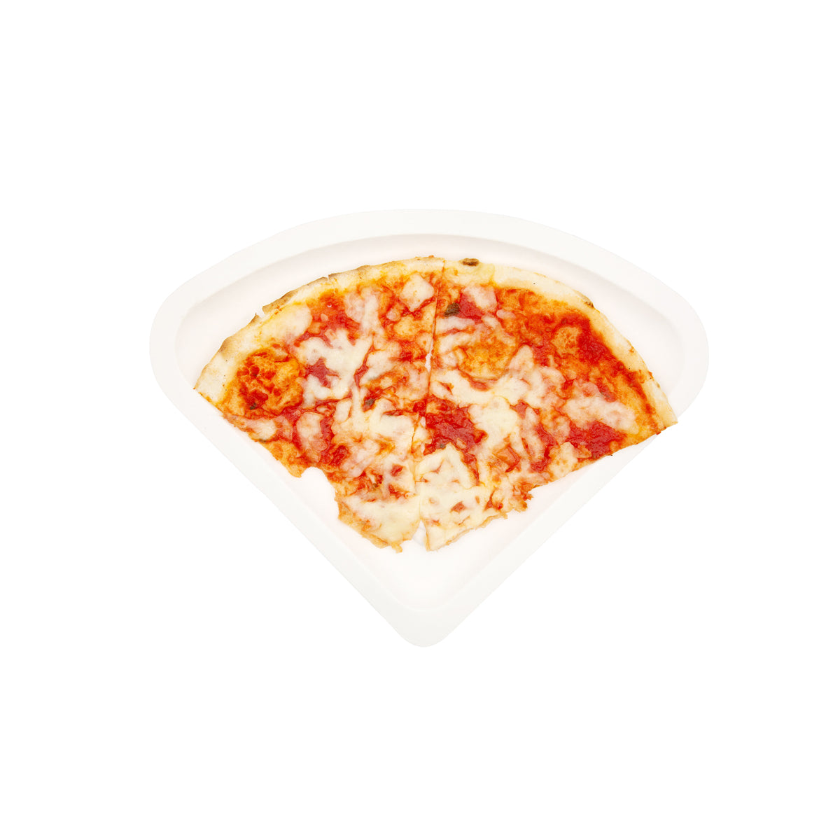Piatto pizza triangolare con pizza dentro