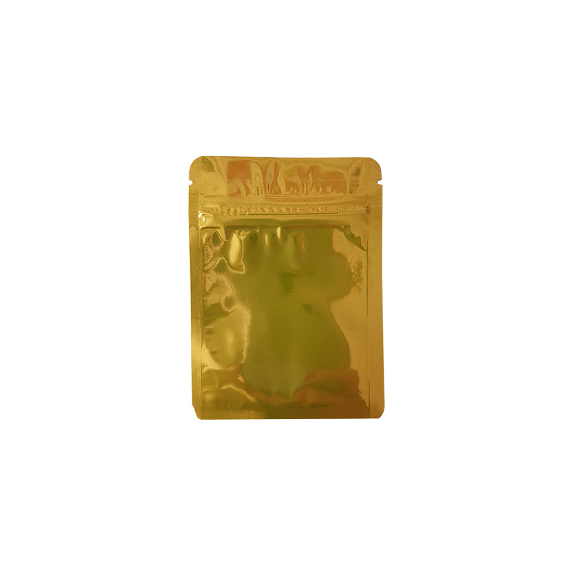 Busta di plastica con zip color oro