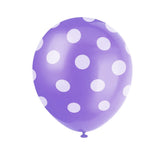 Palloncino viola con pois bianchi