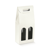 Scatola porta bottiglie con due finestre, bianca 
