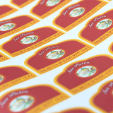 Etichette personalizzate nel loro foglio 
