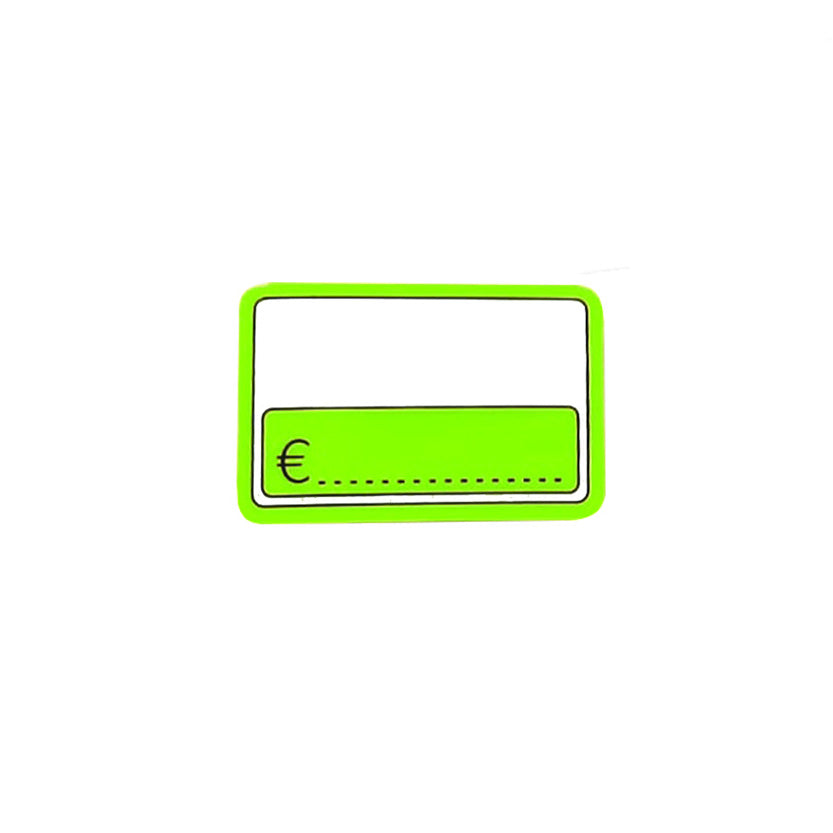 Cartellino per prezzo verde fluo 