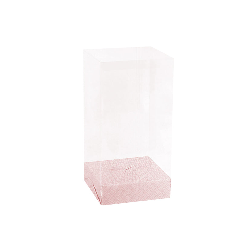 Confezione di plastica porta uovo di pasqua con base geometrica rosa 