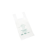 Shopper biodegradabile e compostabile bianca stesa 