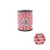 Bobina di nastro bianco con cuoricini rossi