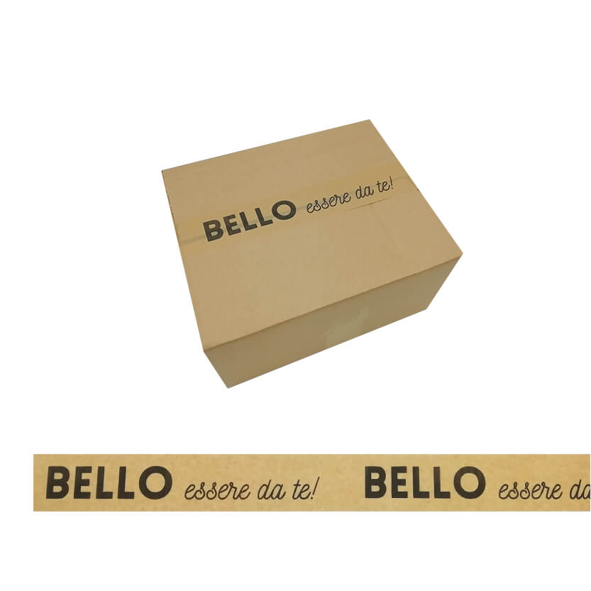 Pacco chiuso con nastro personalizzato bello essere da te 
