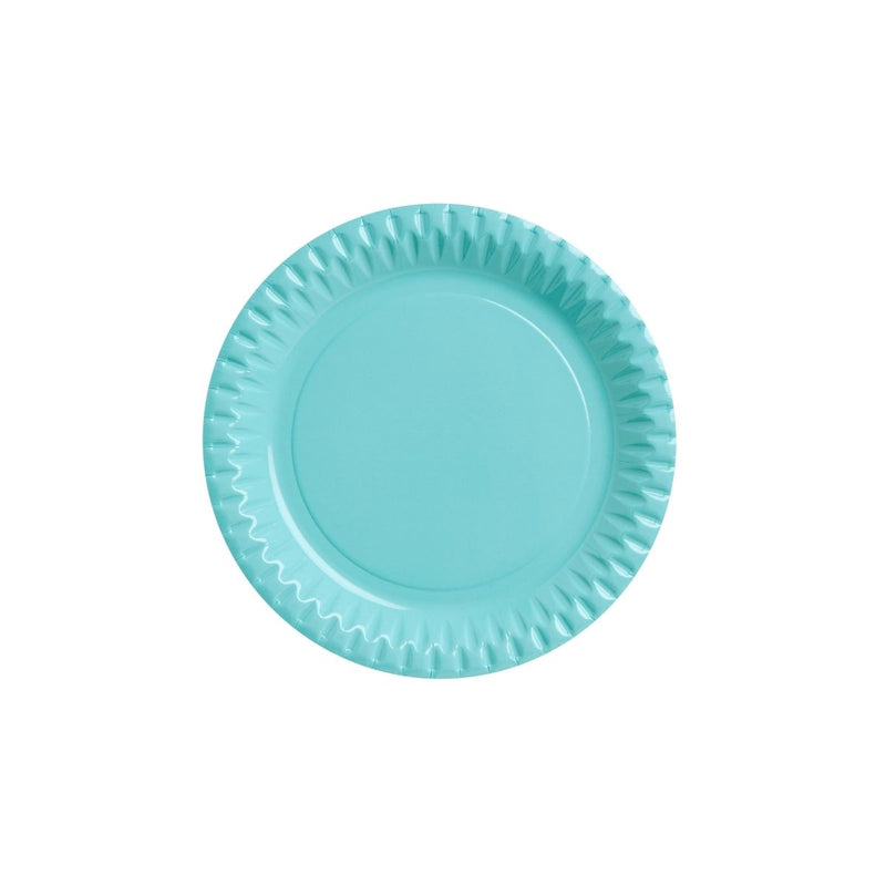 Piatto di carta monouso color azzurro