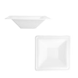 Piatto quadrato fondo in polpa di cellulosa bianco 