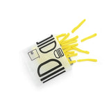 Sacchetto di carta porta patatine fritte bianco con grafica nera