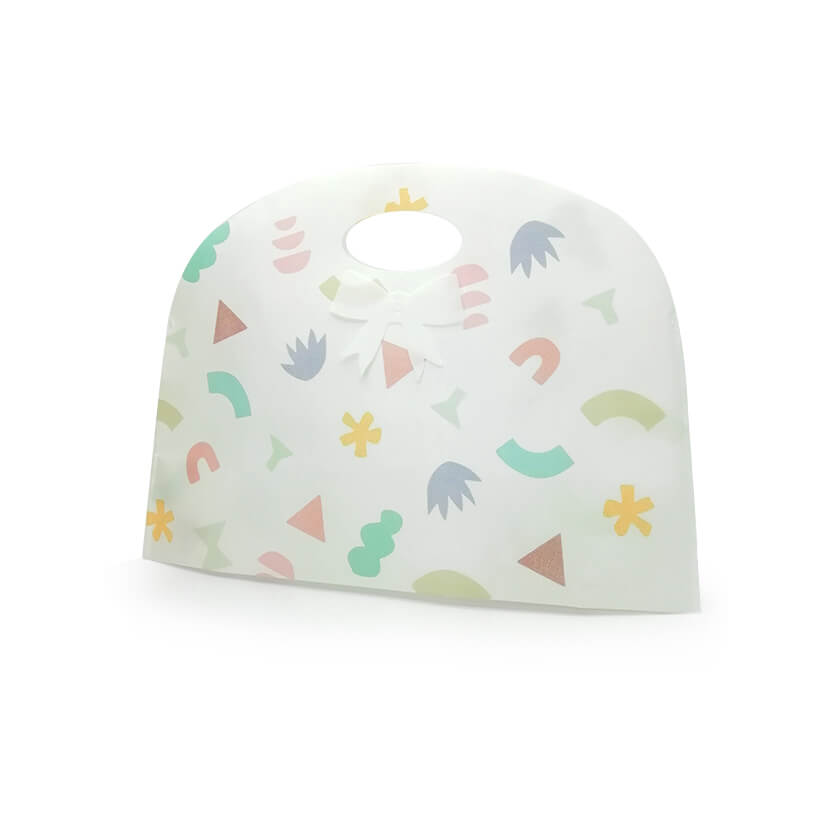 Sacchetto busta porta colomba bianco con elementi colorati e fiocco bianco 