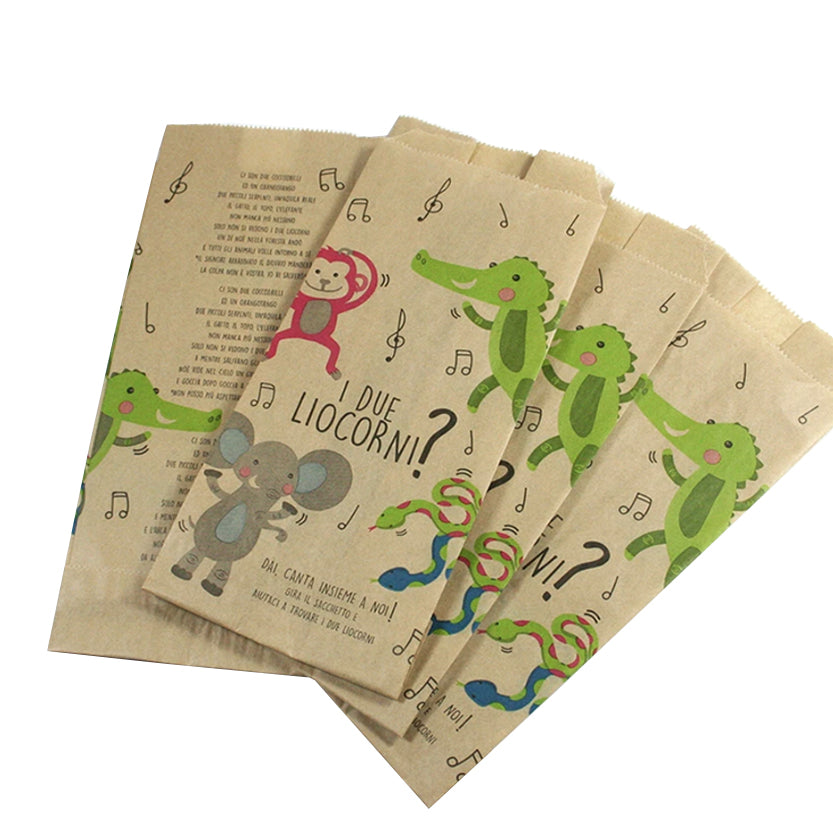 sacche ti di carta avana con fantasia ci son due coccodrilli 