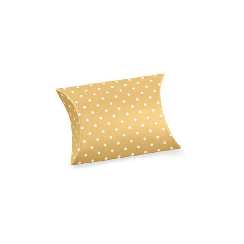 Scatolina porta confetti avana con pois bianchi