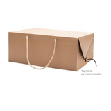 Scatola cartone avana con  manico in cordino