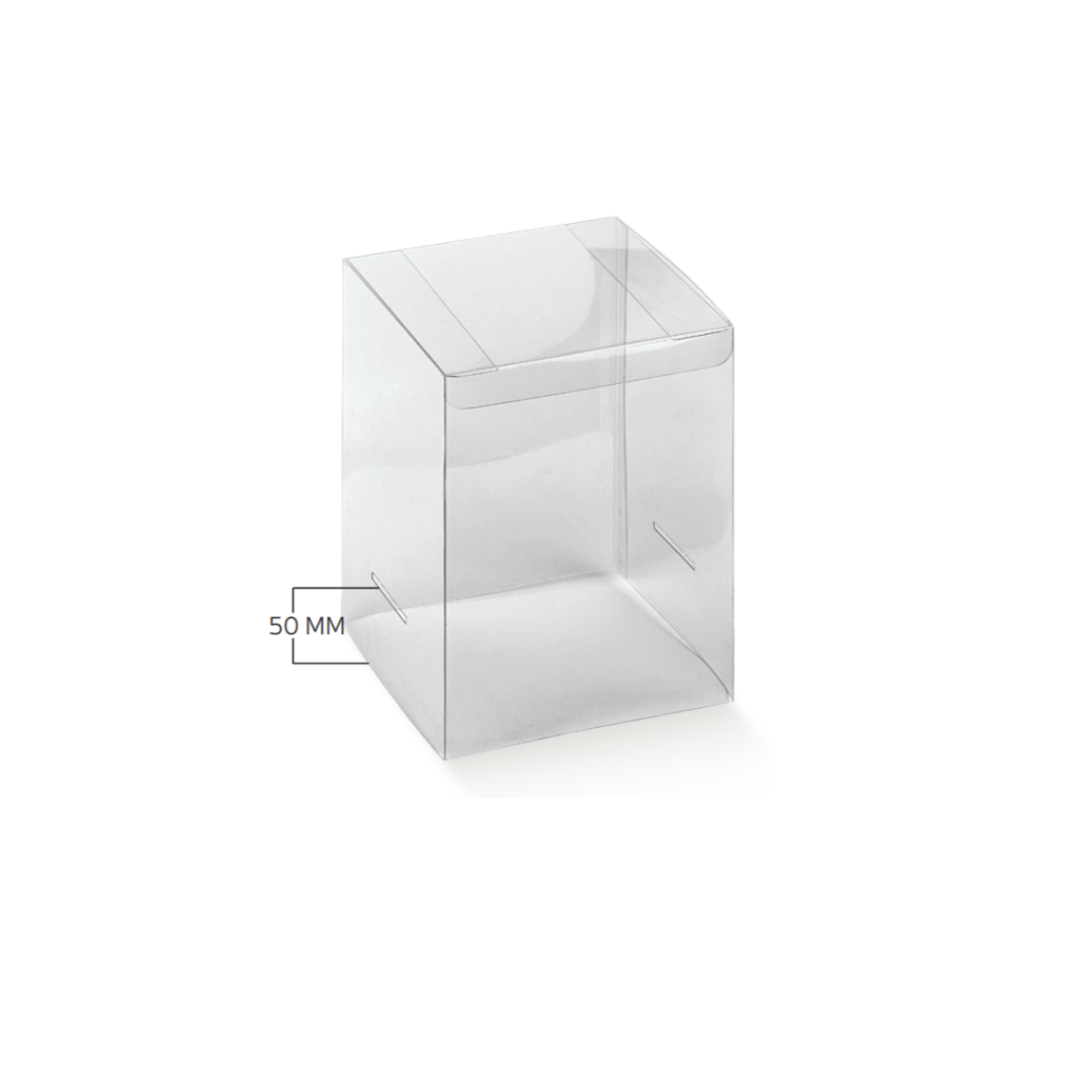 Box trasparente di plastica con due fori