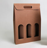 Scatola cartone ondulato con tre finestre per tre bottiglie di vino