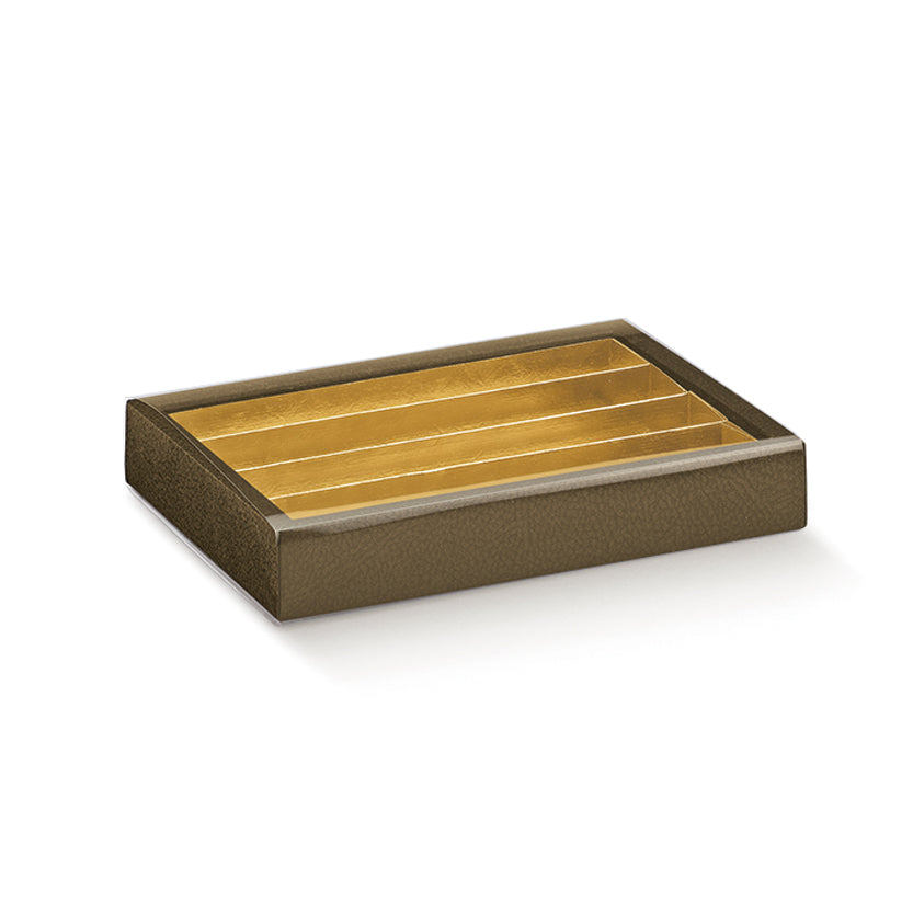 Scatola porta cioccolatini con  divisori oro 