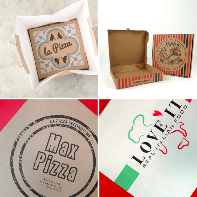 Esempi di varie scatole pizza personalizzate