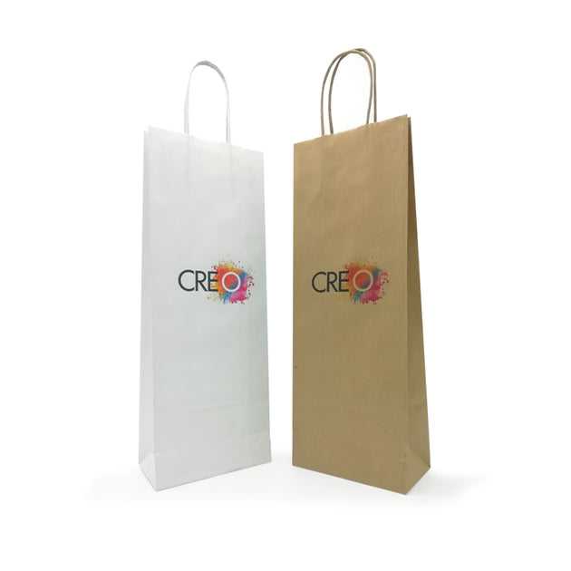 Shopper porta bottiglia di vino personalizzate, una avana ed una bianca