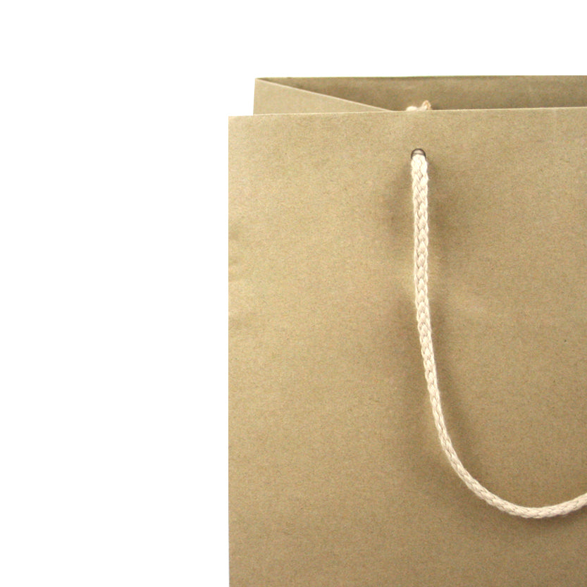 Dettaglio shopper di cartone con manici in codoncino