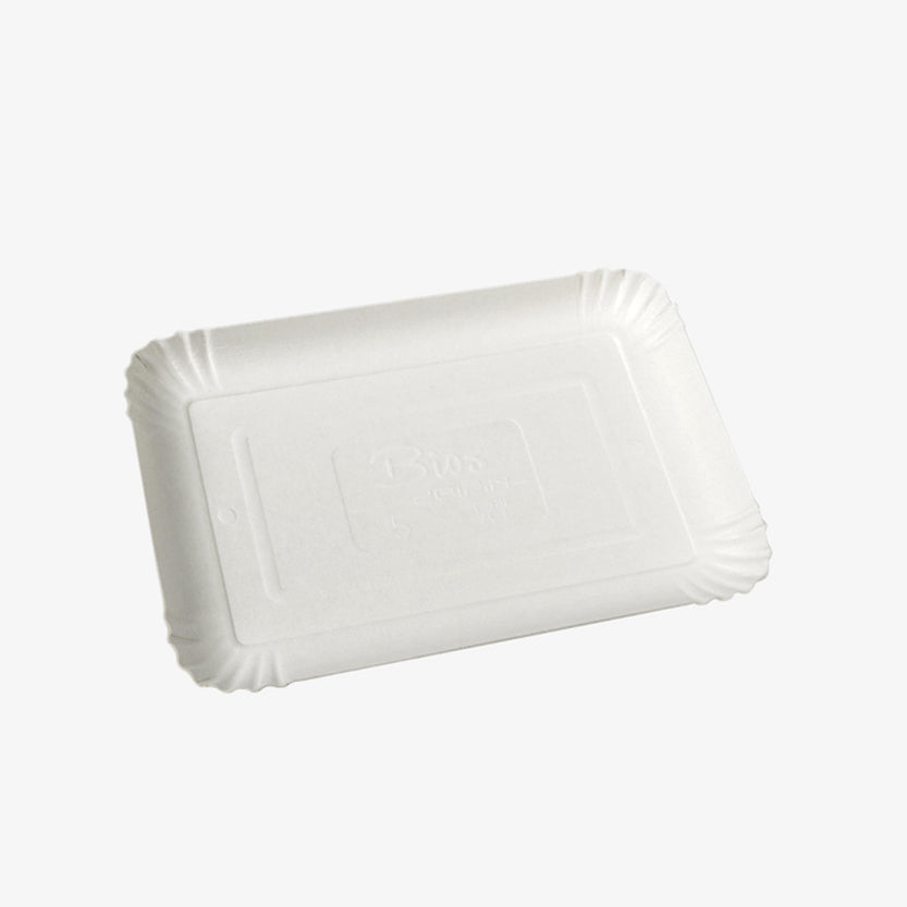 Vassoio di cartone bianco rettangolare